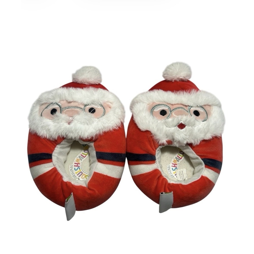 Squishmallows Original Christmas Santa Claus Kids Stuffed Slippers Size: 13/1